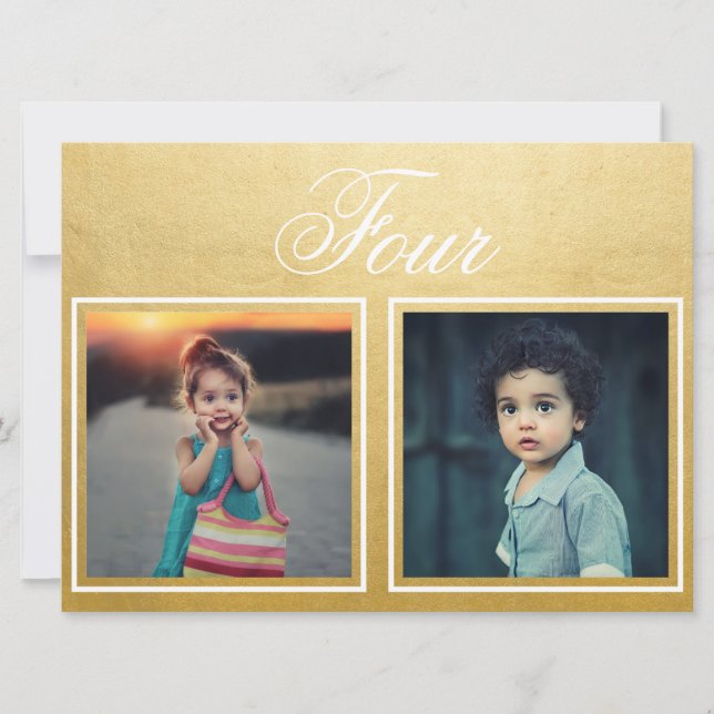 Convite Noiva Noivo Idade Elegante Sofisticado Dourado Núm (Frente)