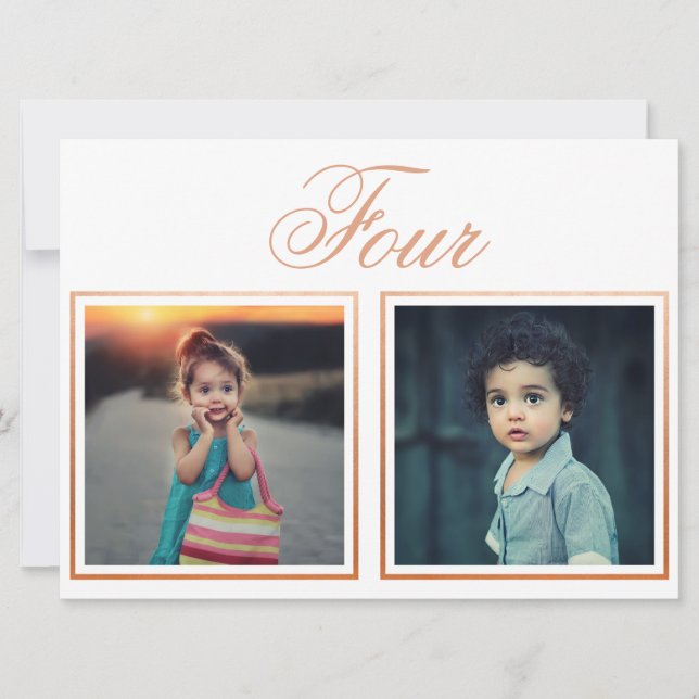 Convite Noiva Noivo Idade Número da Mesa Elegante em Doura (Frente)