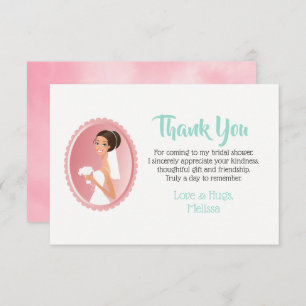 Convite Noiva num véu com Obrigados Chás de panela Buquês