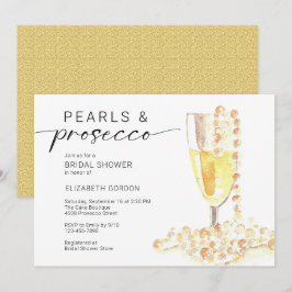 Convite Noiva Pérolas e Prosecco Personalizado Minimal