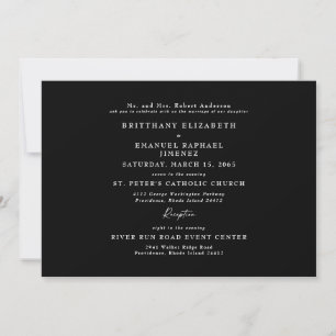 Convite Noiva Preta Simples Pais Casamento Elegante
