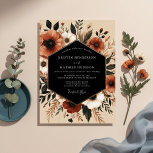 Convite Noiva Radiância Floral Outonal Âmbar