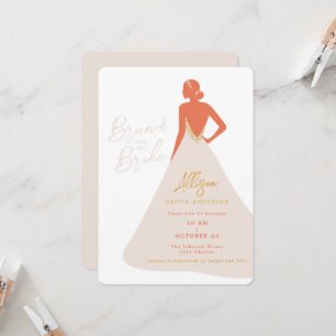 Convite Noiva Silhueta em Vestido de Couture Brunch Nupcia