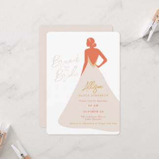 Convite Noiva Silhueta em Vestido de Couture Brunch Nupcia