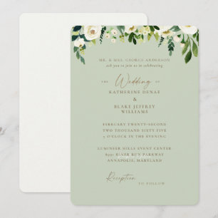 Convite Noiva Simples Floral Branco Pais Casamento 