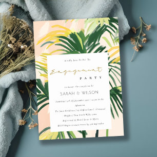 Convite Noiva Tropical Verde Boho Blush Praia Engajamento 