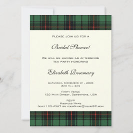 Convite Noiva Vintage, Padrão Tartan Davidson