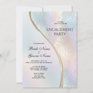 Convite Noivado Abstrato Iridescente Moderno