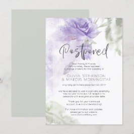 Convite Noivado Adiado Aquarela Flora Violeta