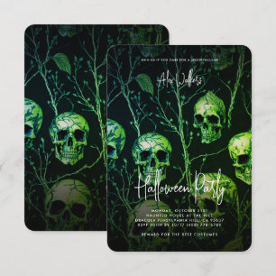 Convite Noivado Adulto Festa de Halloween Assombrada Crâni