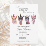 Convite Noivado animado do partido Funny Modern Llama<br><div class="desc">Chamando todos os animais de festa lá fora! Esta moda e o convite moderno para passear a goma de mascar de lhama certamente surpreenderá seus convidados. Goma de bolhas rosa e lhamas engraçadas fazem o visual deste divertido convite de aniversário.</div>