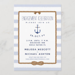 Convite Noivado Azul e Branco do Núcleo Infinito Marítimo