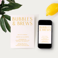 Noivado Blush Pink & Yellow Bubbles & Brews