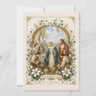 Convite Noivado Católico de Maria e José Casamento