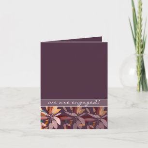 Convite Noivado/Chic Plum Moderno Botânico
