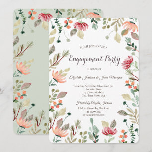 Convite Noivado Chic Wildflower