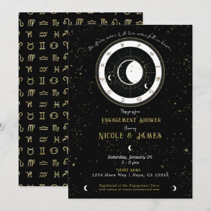 Convite Noivado com Signo Lunar de Astronomia Personalizad