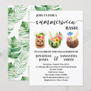 Convite Noivado da Parte de Piscina Summerbetween