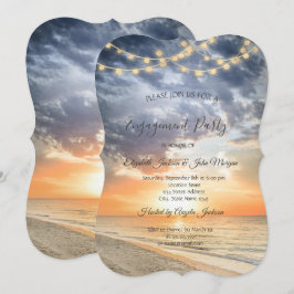 Convite Noivado das Luzes de Sequência Sunrise de Praia