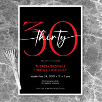 Noivado de 30 Script Vermelho Mínimo Moderno