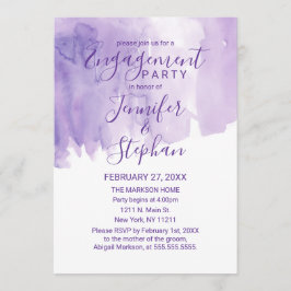 Convite Noivado de abertura de cor d'água roxa violeta