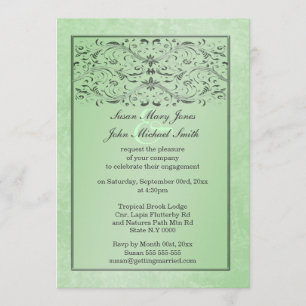 Convite noivado de aniversário de casamento da cinza verde