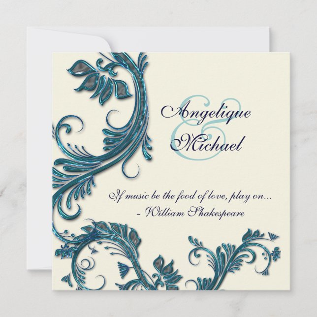 Convite noivado de aniversário de casamento de Azul (Frente)