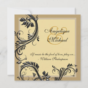 Convite noivado de aniversário de casamento preto