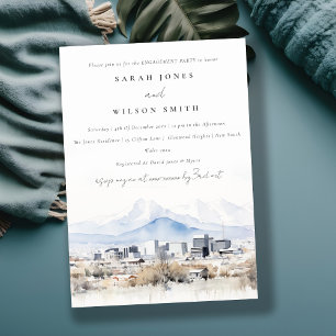Convite Noivado de Aquarela de Utah, no lago de sal mínimo