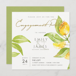 Convite Noivado DE AZEITE DE FOLIAGEM DE ÁGUA VERDE AMAREL