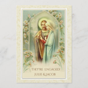 Convite Noivado de Casamento Católico Tradicional