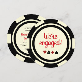 Convite Noivado de Casamento Chip Chip Chip White Off-Blac