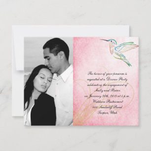 Convite Noivado de Casamento com Aquarela Rosa