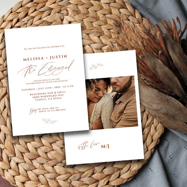 Convite Noivado de Casamento com Foto e Letra à Mão em Ter (Criador carregado)