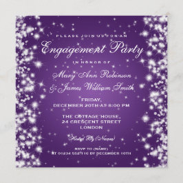 Convite Noivado de Casamento de Inverno Roxo