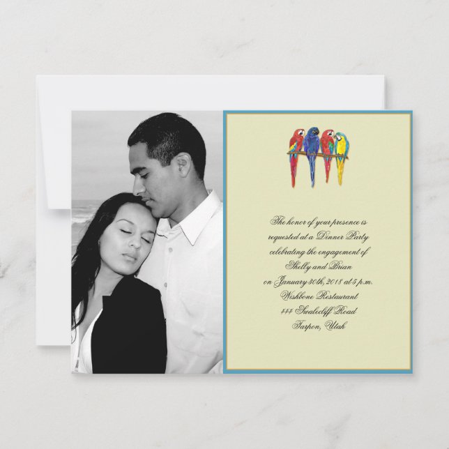 Convite Noivado de Casamento de Parques Tropicais (Frente)