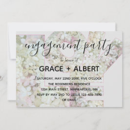 Convite Noivado de Casamento Vanilla Strawberry Hydrangeas