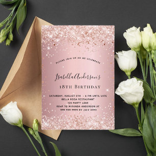 Convite Noivado de confete cor-de-rosa