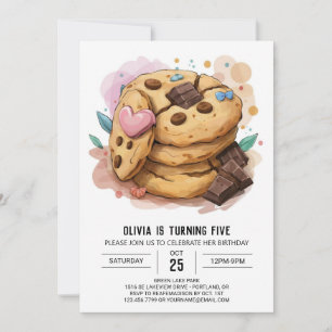Convite Noivado de Cookies Simples com Aquarela