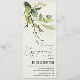 Convite Noivado DE COR DE FOLIAGEM DOURADA VERDE