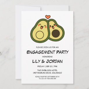 Convite Noivado de desenho animado engraçado do casal avoc