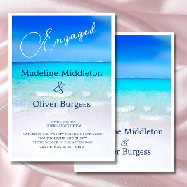 Convite Noivado de destino tropical do oceano azul