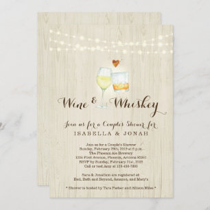 Convite Noivado de ensaio do Chá de vinho e uísque