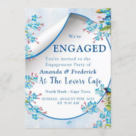 Convite Noivado de "Esquecimento-me-Nots" Azul