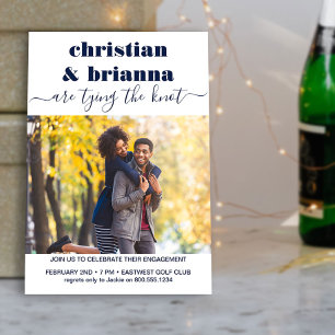 Convite Noivado de Fotos de Script Elegante do Casando