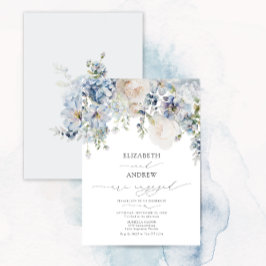 Convite Noivado de Jardim Azul Elegante