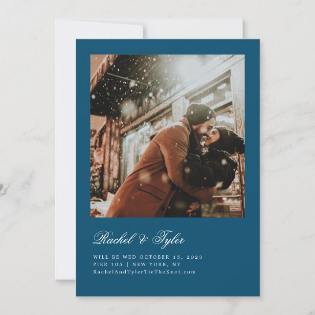 Convite Noivado de Legenda Formal Salvar a Data (Frente)