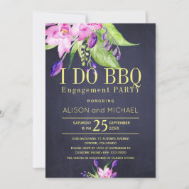 Convite Noivado de marinho de ameixa rosa-pente na parte c