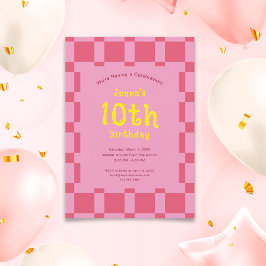 Convite Noivado de Menina Bonita e Corajosa com Padrão Ver