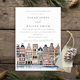 Convite Noivado de Paisagem do Canal de Chic Amsterdam